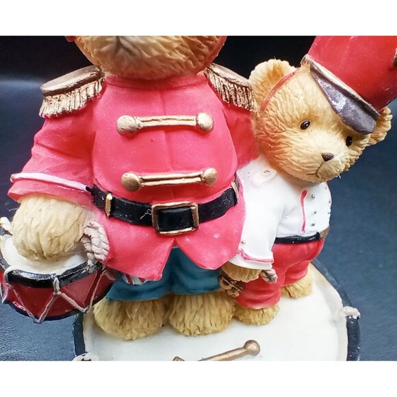 Marching To Beat of Holiday Fun Cherished Teddies Vintage Drummer Boy Bears 2004 - Picture 3 of 15